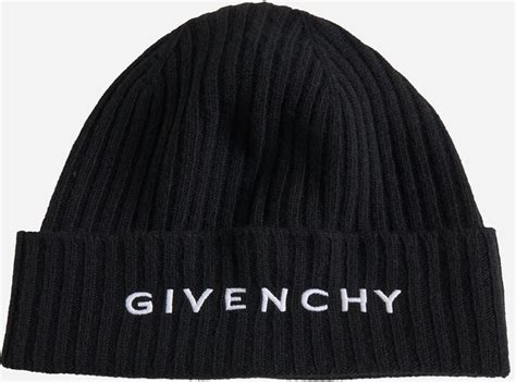 givenchy black ribbed wool blend beanie|Ribbed beanie in wool and cashmere with 4G detail .